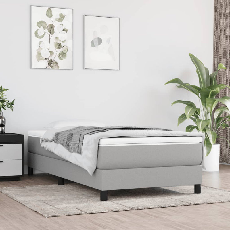 Structure de lit gris clair avec structure de lit et structure de lit moderne minimaliste, Light Grey/Black