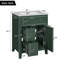 Meuble-lavabo moderne 24 po avec lavabo en céramique - Armoire de rangement à 2 tiroirs avec portes à fermeture en douceur-116550230