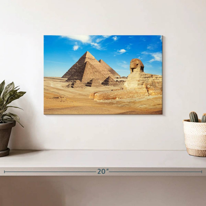 Adella, sphinx et pyramides de Gizeh, H 8 po x l 12 po