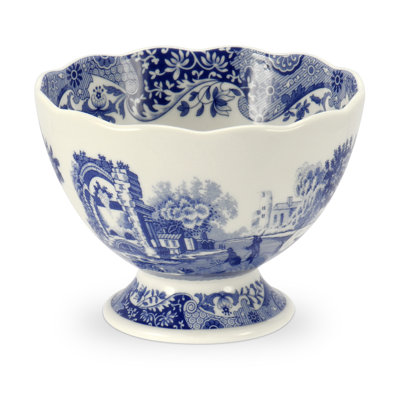 Spode Blue Italian Footed Bowl 4.75"