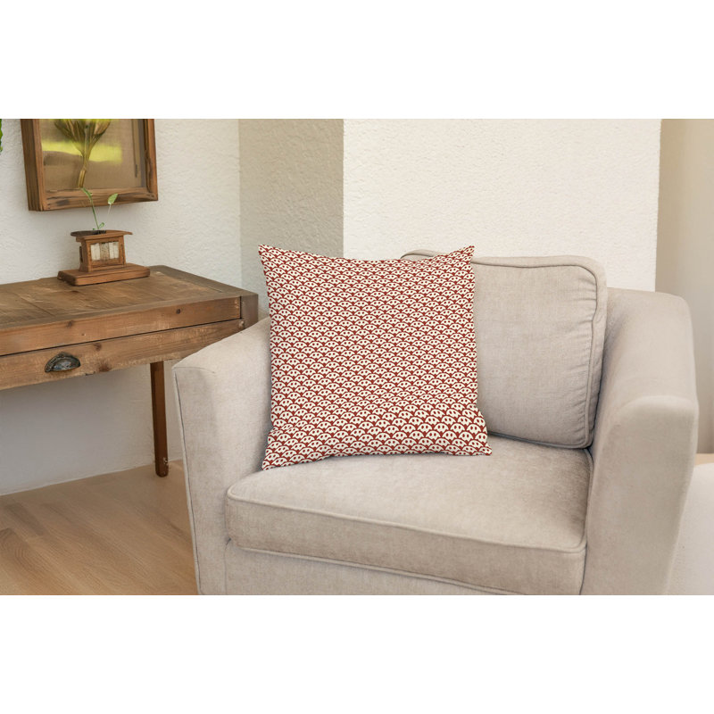 Coussin décoratif à pois, Carré 20 po, Brick Clay Geometric