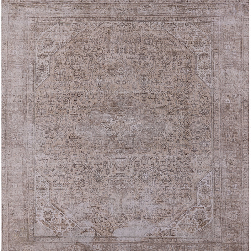 Tapis beige Rosabel, Carré 7 pi