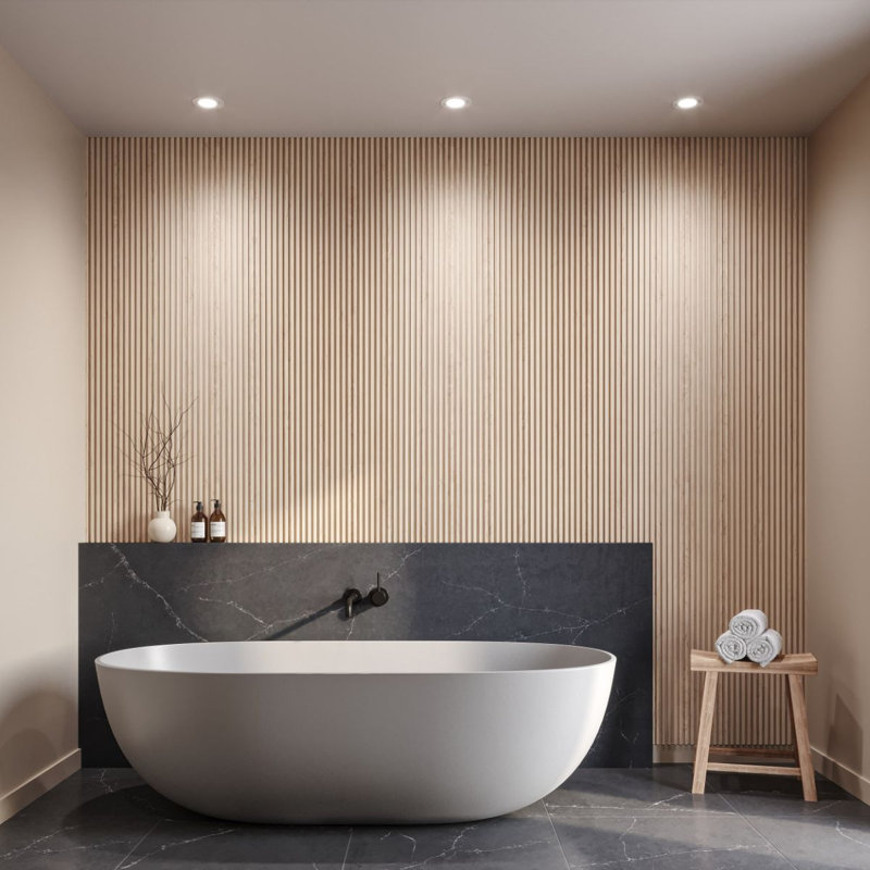 Panneau mural Interbois en érable CRENO-TG 3/4 po x 3-7 / 16 po x 96 po, Naturel, Érable