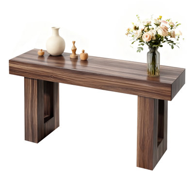 Console de 63 po, bureau de ferme derrière le canapé, bureau d'entrée rectangulaire en bois, support de table de canapé long et étroit pour couloir, chambre à coucher, salon, vestibule, assemblage facile, brun