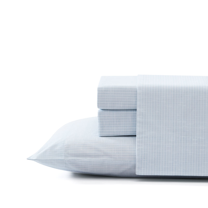Tommy Bahama Printed Percale Cotton Sheet Set, Blue Ala Moana, King Sheet Set with 2 Pillowcases