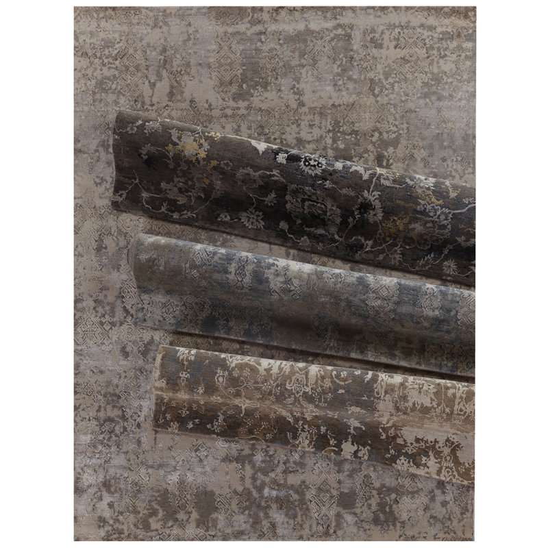 Hundley Wool Floral Area Rug, Rectangle 9' x 12'