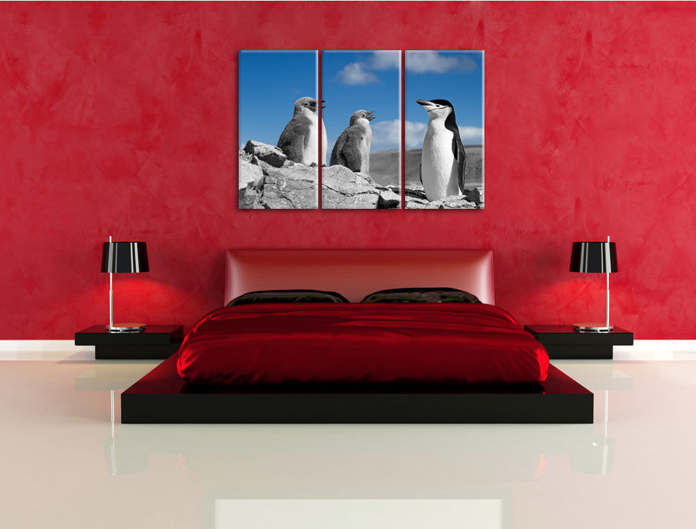 3-tlg. Leinwandbilder-Set „Süße Pinguine“, Fotodruck