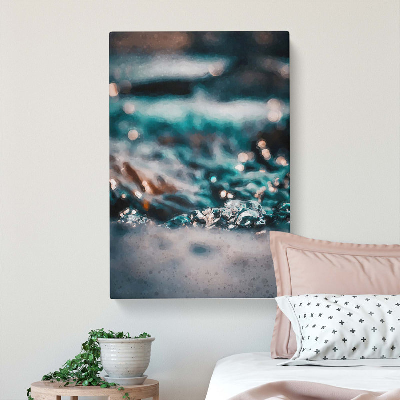 Splash Of Water In Abstract - Wrapped Canvas Print, 91cm H x 60cm W x 3cm D