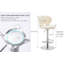 Tabourets de bar en acier inoxydable titane, chaise de bar en cuir de qualité moderne avec dossier, hauteur réglable pivotante pour le comptoir de la cuisine et la salle à manger (1 pièce)-397514697