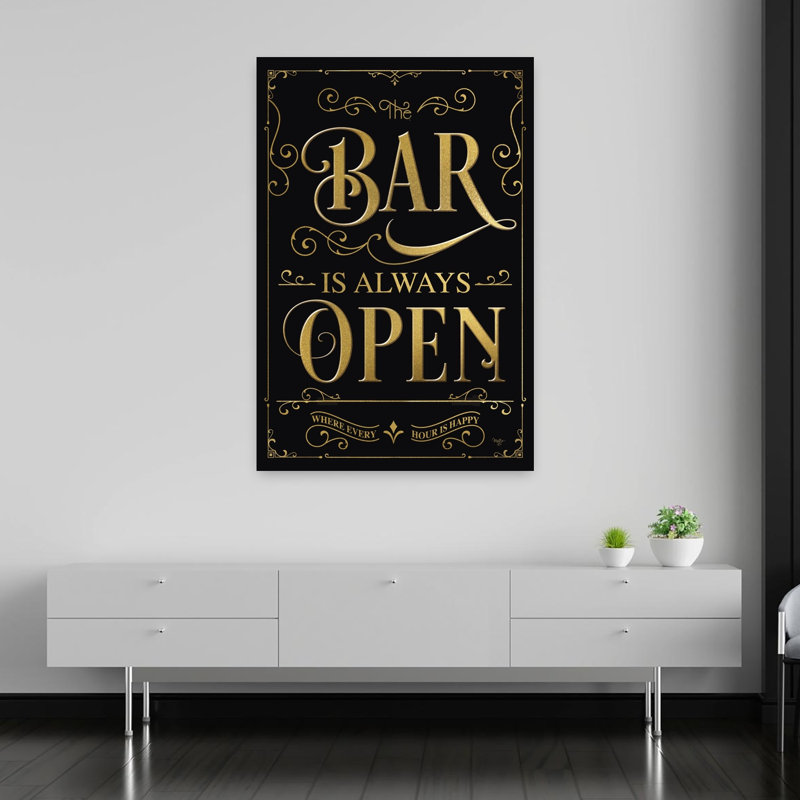 The Bar Is Open Elegant Retro Vintage Art, H 60 po x l 40 po