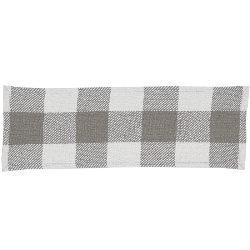 Annie Buffalo Check Dining Linens, Gray/White, 24" x 8"
