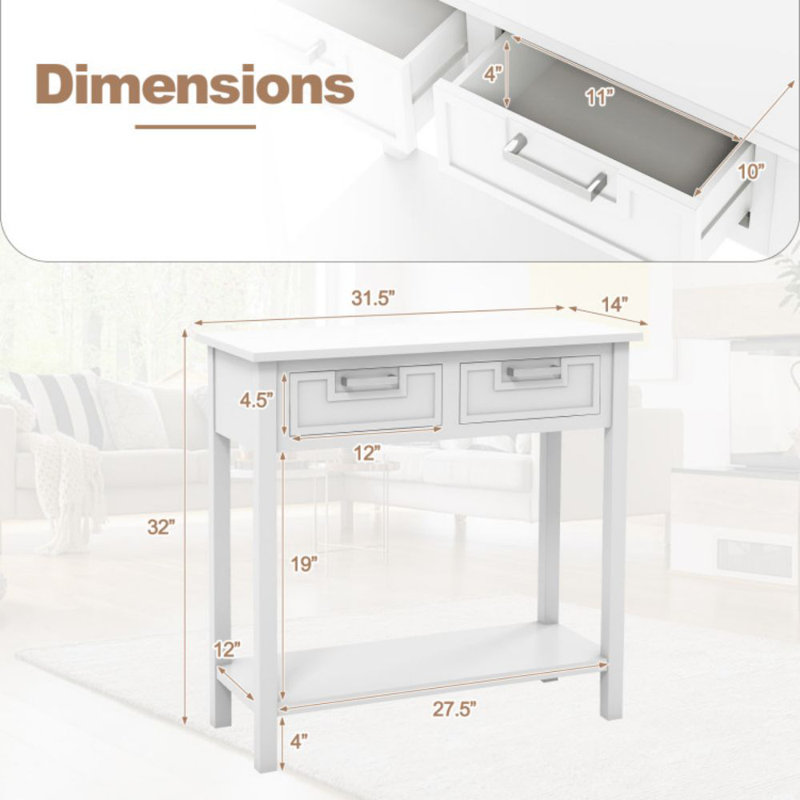 Console de 31,5 po Altura, Blanc
