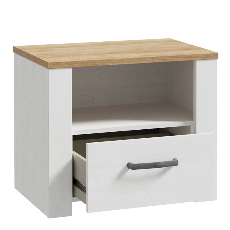 Abidan Bedside Table, White