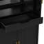 Armoire de rangement haute à 4 portes avec tiroir et tablettes réglables-129699059