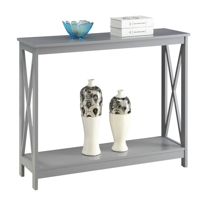 Console avec tablette Darek, Gris, H 31,5 po x l 39,5 po x P 11,75 po