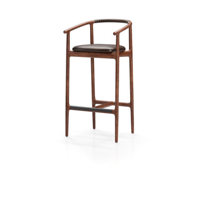 Charlie Upholstered Stool with Solid Wood Frame