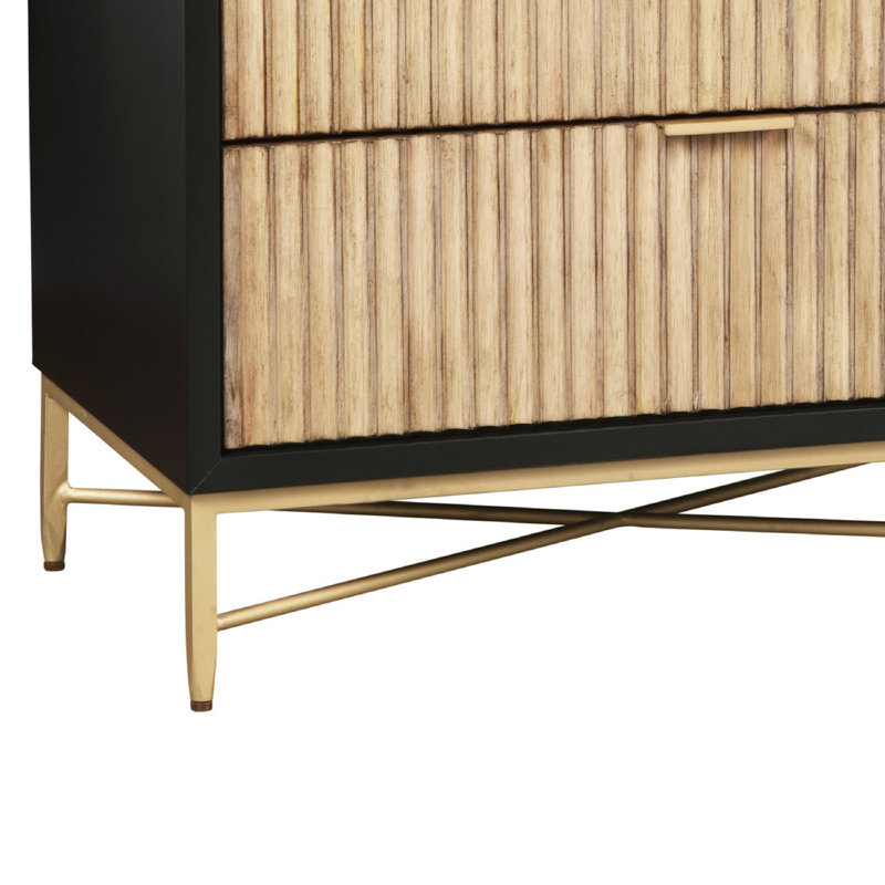 Commode décorative 3 tiroirs en métal