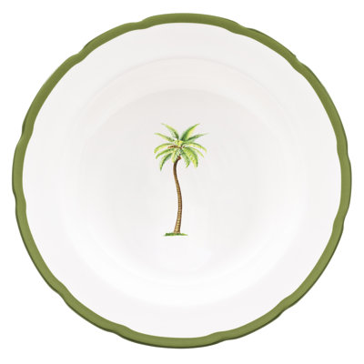 Palm Border - 8” Scalloped Plate
