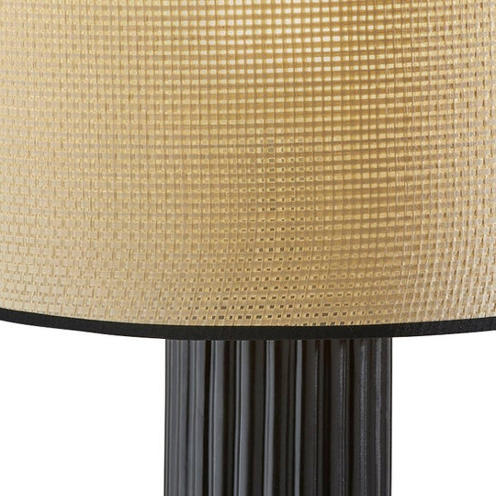 Aldreth Ceramic Table Lamp, White Ribbed, 24.25" H x 13" W x 13" D