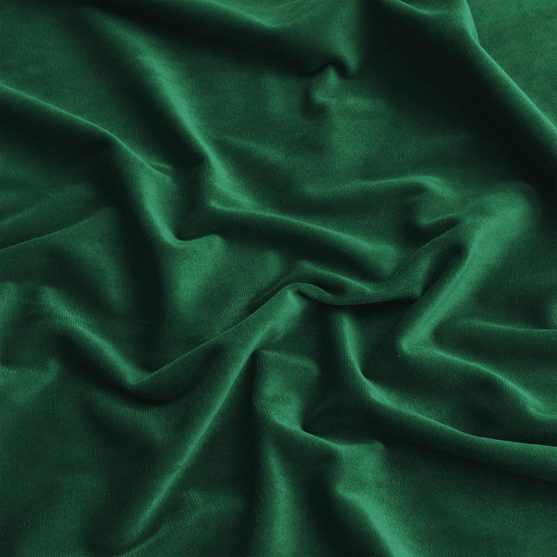 Aleria Velvet Room Darkening Curtain Pair, 42" W x 63" L, Green