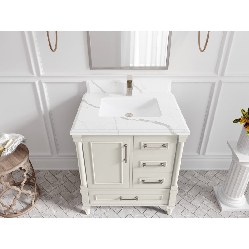 Meuble-lavabo avec comptoir Aberdeen, Calacatta Laza