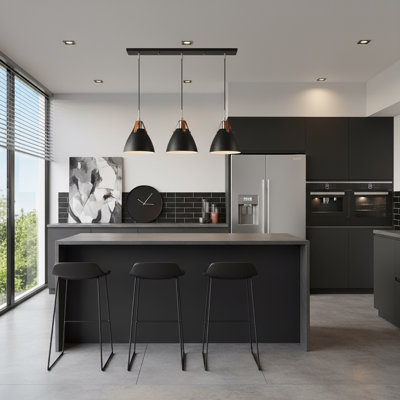  Îlot 3 lumières noir
