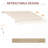 13' X 8' Balcony Awning - Retractable, & Water Resistance, Manual Crank, Aluminum Frame, Beige Stripes Retractable Patio Awning, Water- Sun Shelter, Frame For Deck Door,
