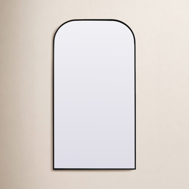 Sabine Metal Arch Floor Mirror, Black, 72" x 35"