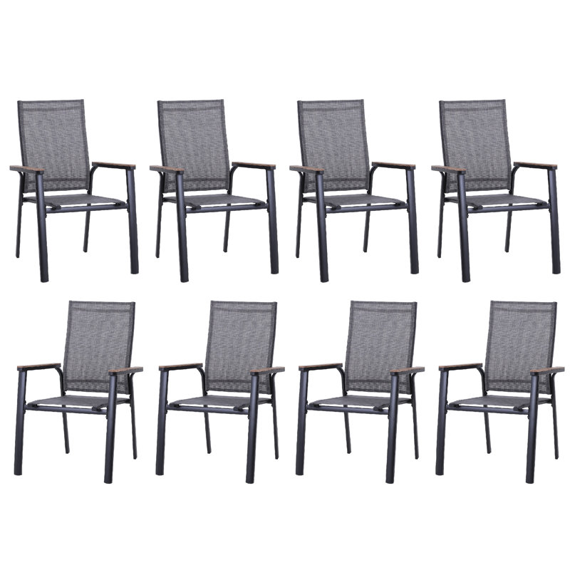 Fauteuil de patio empilable en aluminium Alyah, Gris