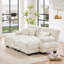 Canapé-lit Cloud Couch pour le salon, canapé 2 places en chenille avec 2 coussins lombaires et 2 coussins décoratifs, canapé rembourré à larges accoudoirs avec 2 repose-pieds, blanc chenille-1428046142