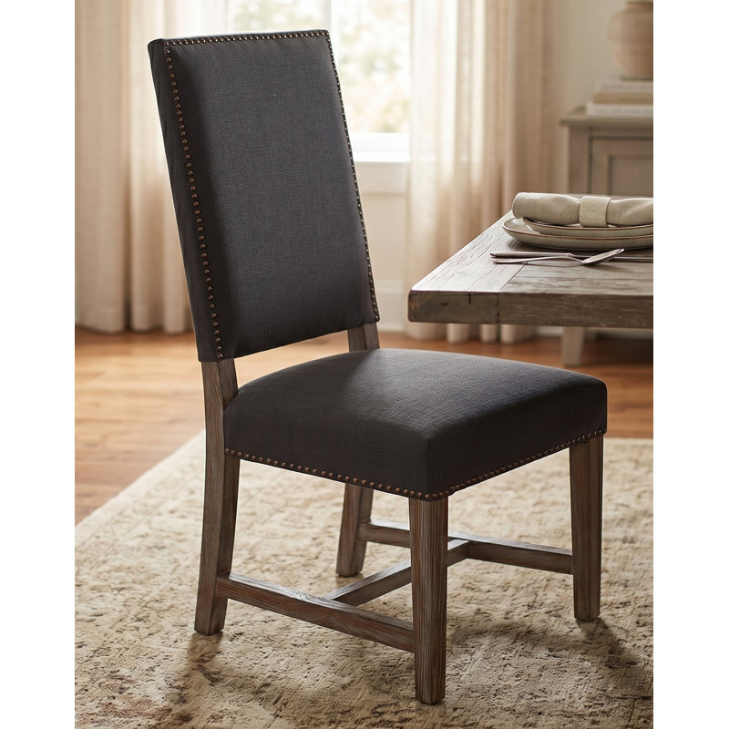 Dani Upholstered Dining Chair, Dark Gray