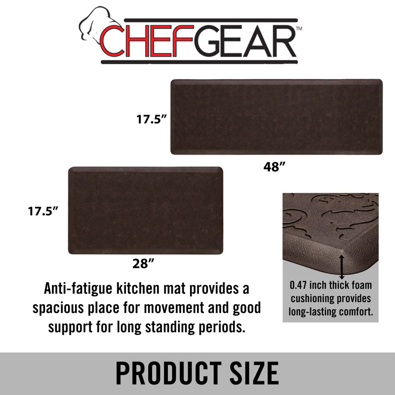 Embossed Soothing Comfort Anti-Fatigue Mat Set, Brown
