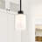 Nils 1-Light Clear Glass and White Glass Shades Mini Pendant Light-389481215
