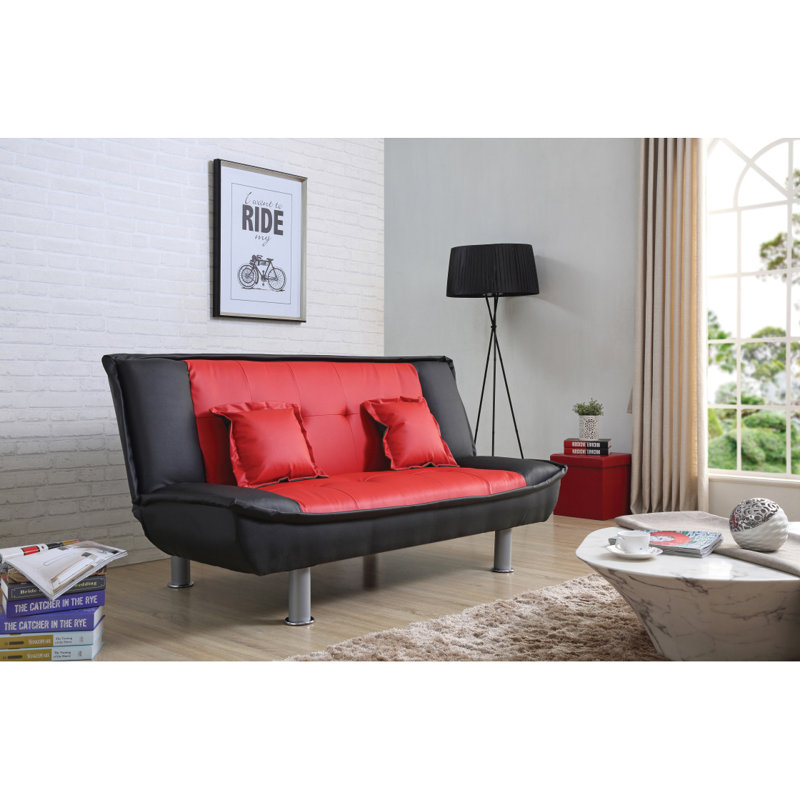 Canapé-lit Modern Modern, Noir / Rouge