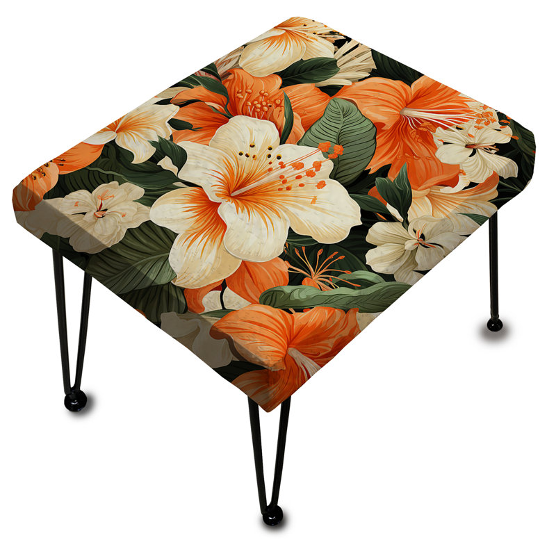 Papaya Dreams Tropical Pattern III - Tropical Rectangle Ottoman