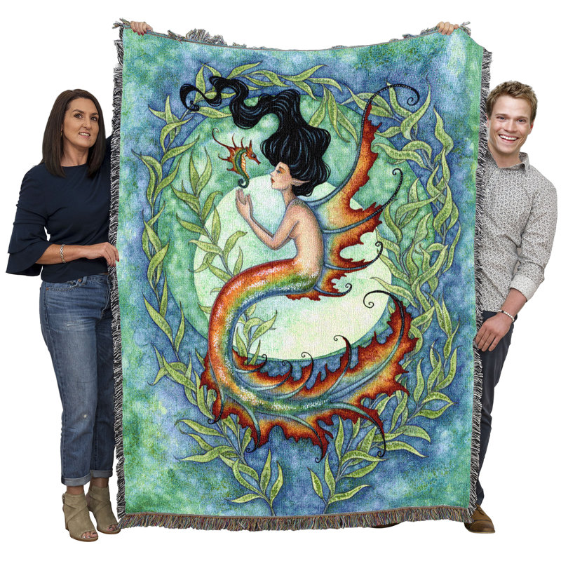 Pure Country Weavers Exotic Mermaid Blanket by Amy Brown - Gift Fantasy Tapestry Throw Woven from Cotton - Made in The USA (72x54)