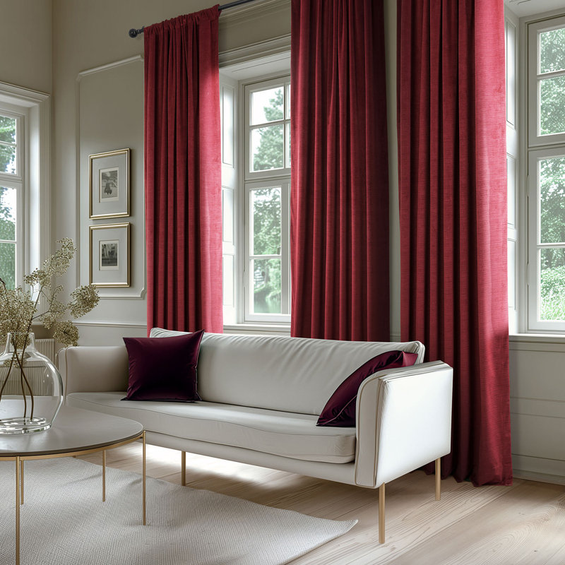 Hartley Ravello Burnout Velvet Curtains (1 Panel) Room Darkening Curtains For Bedroom & Living Room Curtains, 50" W x 108" L