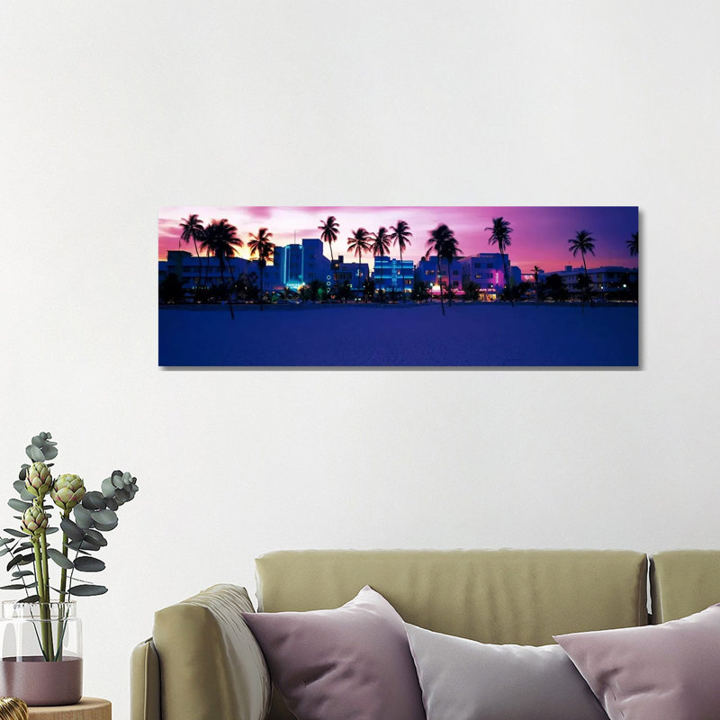 Ocean Drive Miami Beach FL USA - Wrapped Canvas Panoramic Print, 121.92 cm H x 40.64 cm W x 1.91 cm D
