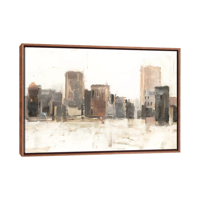 «City Vista I» par Ethan Harper - reproduction d'art, H 32 po x l 48 po x 1,5 po, Toile classique avec cadre brun