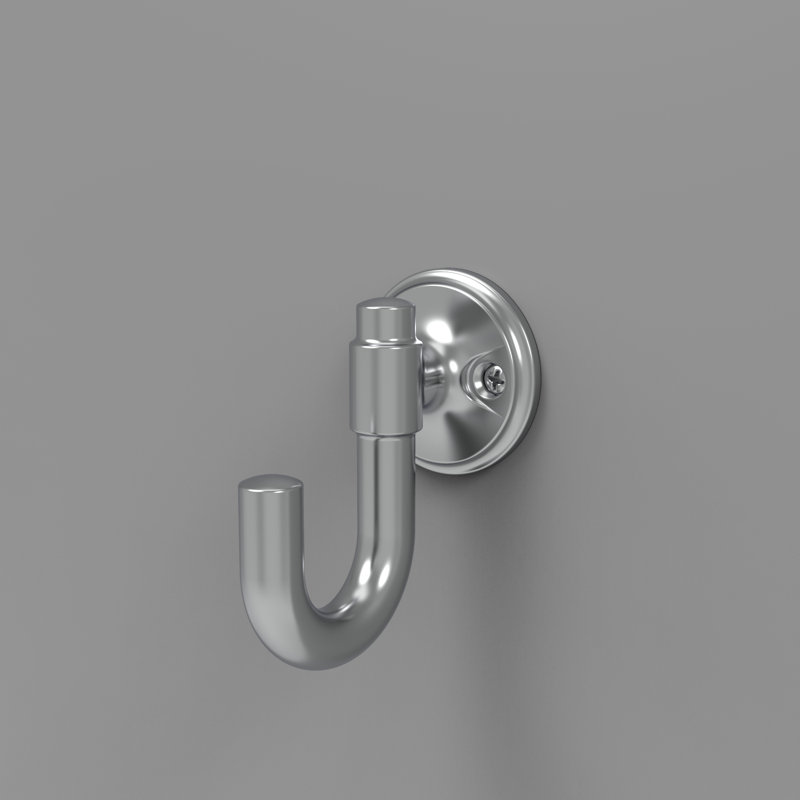 Piper Collection Hook - 3-3/16" x 1-7/8 "  Chrome - Mid-century Modern Entryway Hook for Coats, Hats & Bags, Chrome