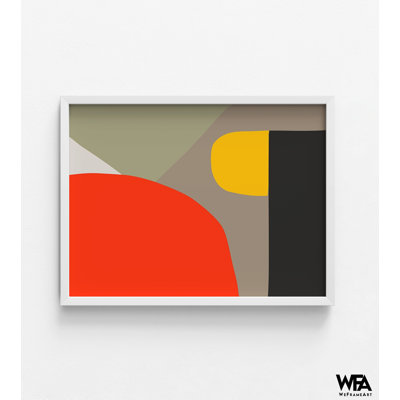 «Organic Shapes And Lines I» par Irena Orlov, impression de formes rouge vif, décor de petit hall d'entrée, affiche de décoration murale d'hôtel moderne