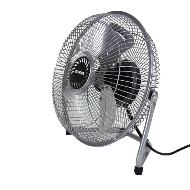 Ventilateur industriel haute vitesse Optimus de 9 pouces - Fabrication en aluminium robuste avec moteur à couple élevé à 2 vitesses et inclinaison réglable à 360 °, argent