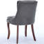 Ensemble de 2 chaises de salle à manger rembourrées en tissu de chenille moderne avec pieds en bois massif rembourrés et incurvés-128999773