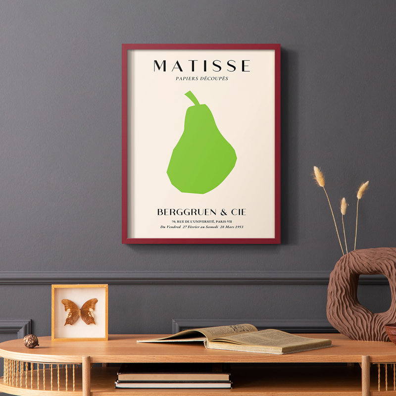 Matisse CL XXII, reproduction encadrée - bois massif, Rouge, H 10 po x l 8 po