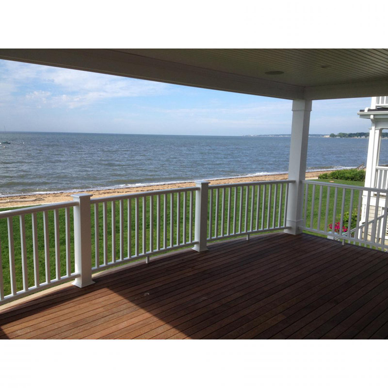 White PVC and Stainless Steel 10 ft. Stair Railing Kit