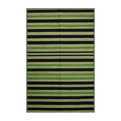 Tapis vert à rayures horizontales lavable à la machine