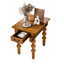 Table de bout en bois massif avec tiroir - table d'appoint étroite vintage pour le salon, meubles d'appoint en bois d'hévéa naturel avec assemblage facile