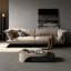 Canapé modulaire kaki en cuir véritable-404348028-404348030