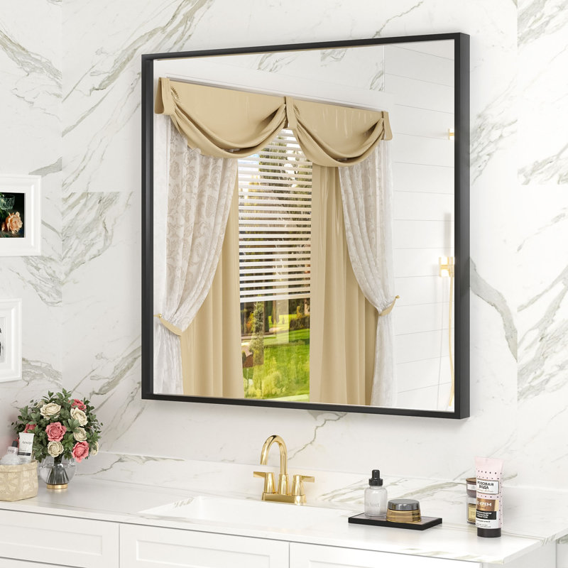 Miroir mural Amara, 36 po x 36 po, Matte Black