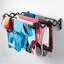 Séchoir à vêtements rétractable extensible en acier à fixation murale en acier - 8 barres pour vêtements suspendus - Organisateur, noir